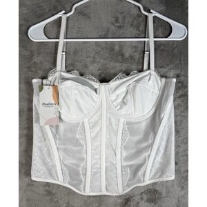 Dealmore white Lace Corset Top M 24 Fairy Grunge Boned Romance lingerie bustier
